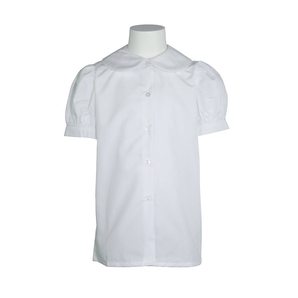Short Sleeve Peter Pan Blouse w/ Piping - SnapFit