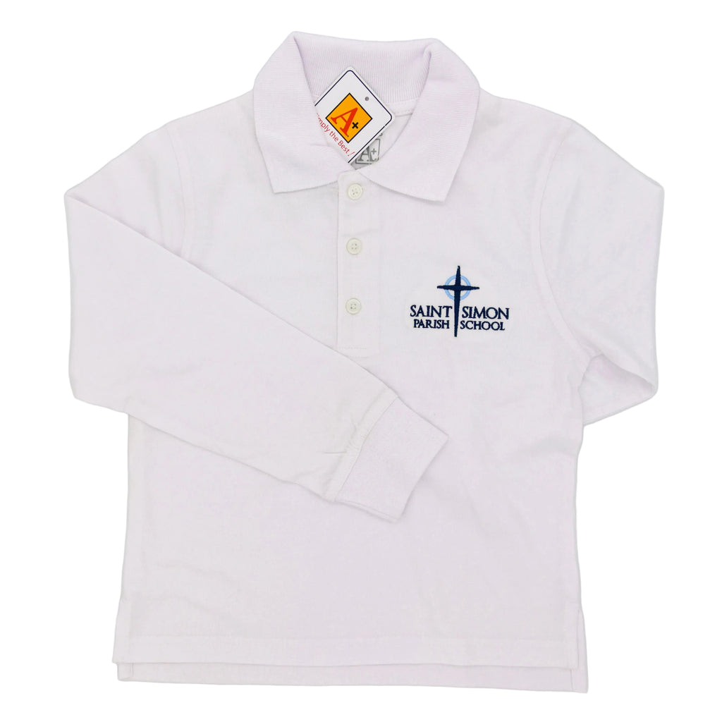 Polo (Long Sleeve, Pique) (Saint Simon Logo) - SSPS