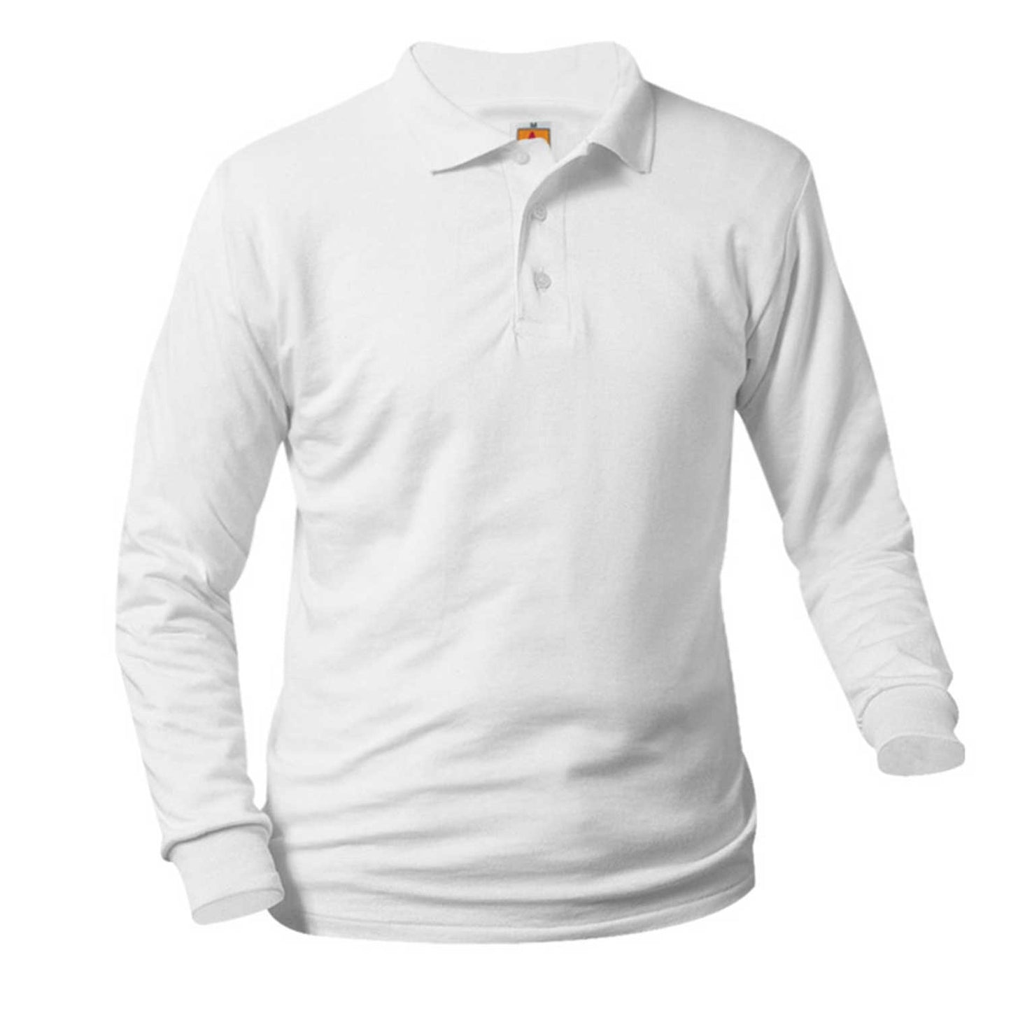 Long Sleeve Polo, White - SnapFit