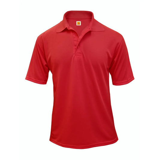 Red polo shirt on a white background