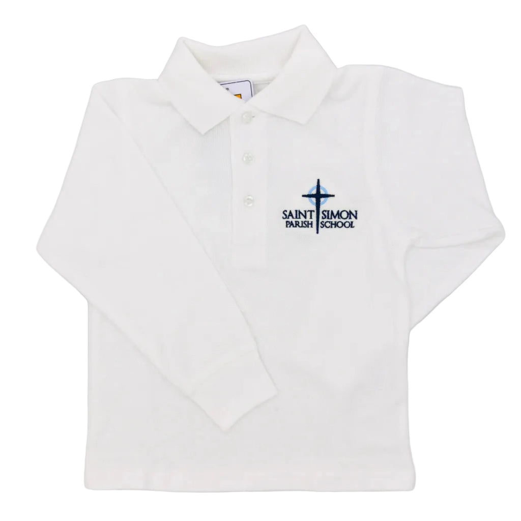 Polo (Long Sleeve, Pique) (Saint Simon Logo) - SSPS