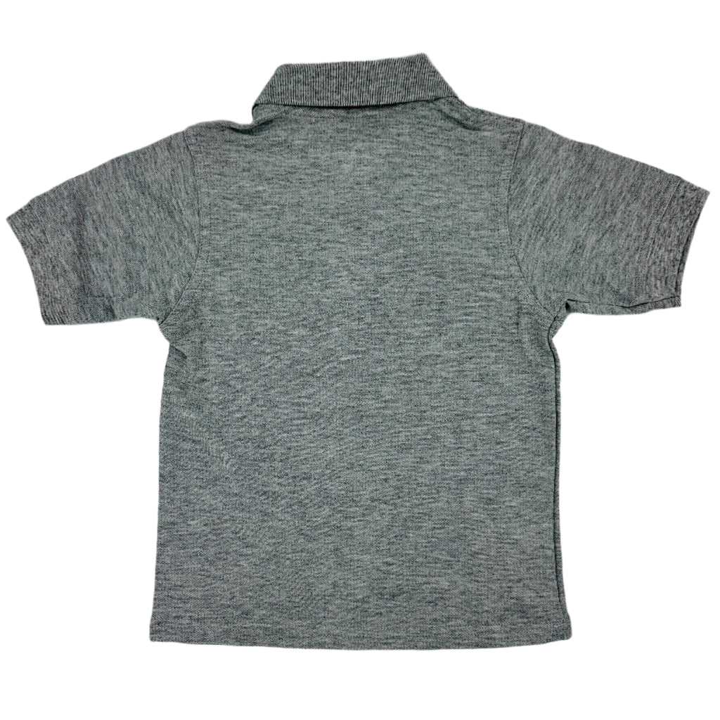 Gray polo shirt on a white background