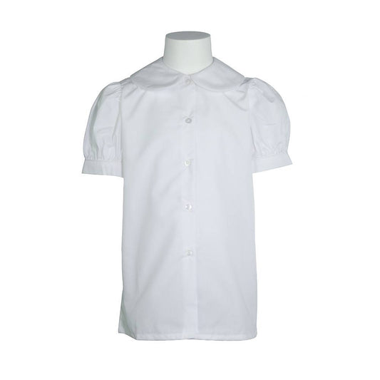 Short Sleeve Peter Pan Blouse w/ Piping - SnapFit